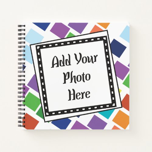 Add Your Photo Template Colorful Pattern Notebook