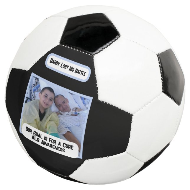 Add Your Photo/text ALS Awareness -Soccer Ball (Three Quarter)