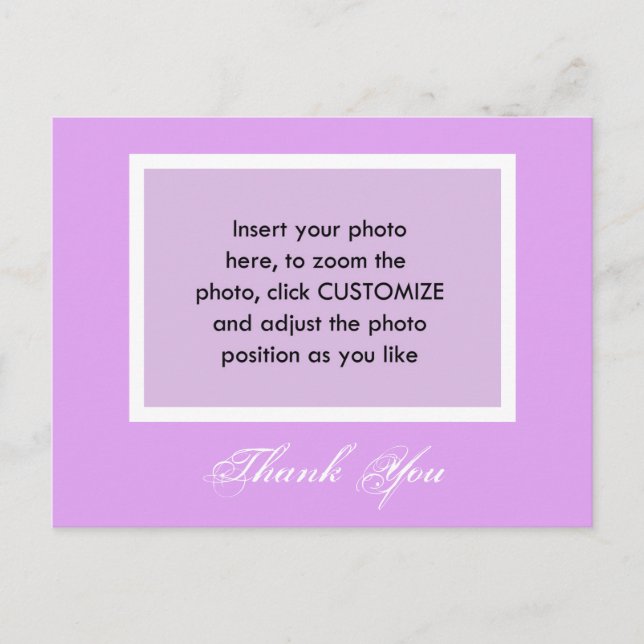Add your photo thank you postcard. postcard (Front)