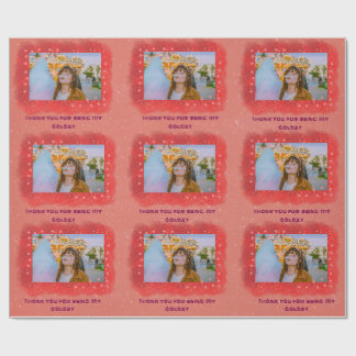 Add Your Photo Thankful Galaxy Wrapping Paper