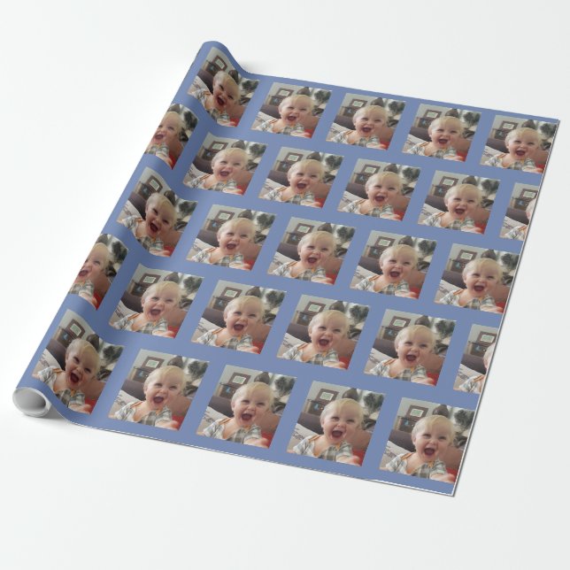 Add Your Photo to this Custom Gift Wrap (Unrolled)