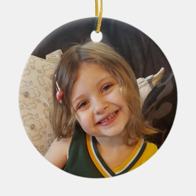 Add your Photo to this Personalized Ceramic Ornament (Front)