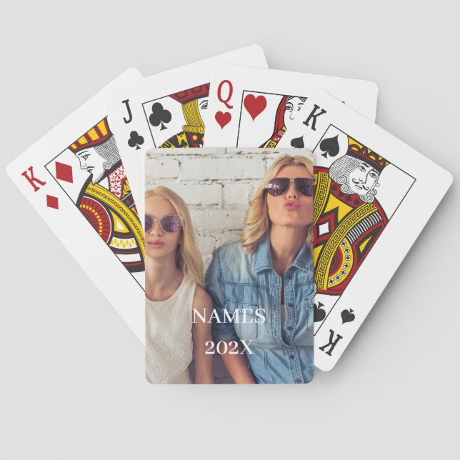 Add Your Photo Vertical Custom Text Playing Cards (Back)