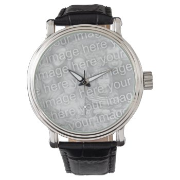 Add Your Photo Wrist Watch by stripedhope at Zazzle
