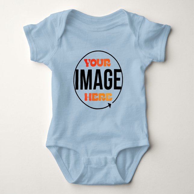 Add Your Photograph Image - Cute Baby Kid Newborn Baby Bodysuit (Front)