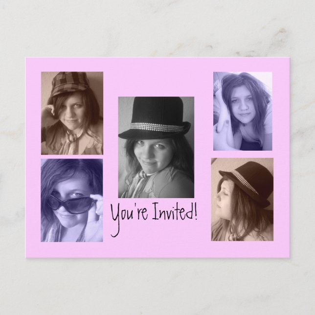 Add your Photos Birthday Postcard Invitations (Front)