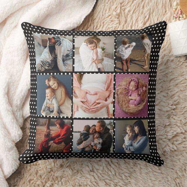 ADD YOUR PHOTOS custom collage Mother's day Throw Pillow (Blanket)