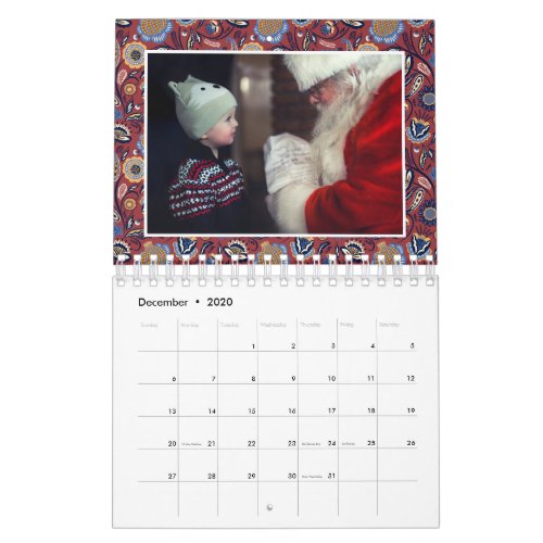 ADD YOUR PHOTOS  Folk Art Floral Calendar