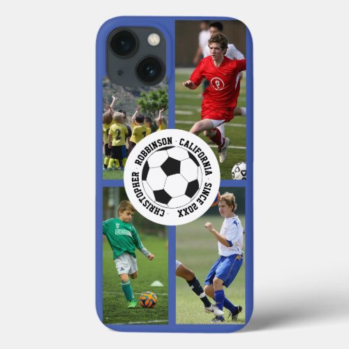 Add your photos soccer iPhone 13 case