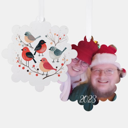 add your photos to customizable birds ornament