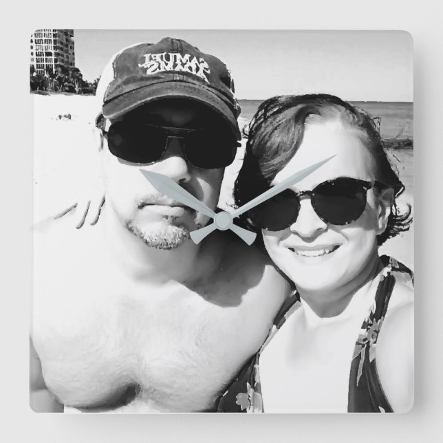 Add your Picture Personalized Couple Square Wall Clock (Front)
