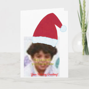 Add Your Picture Photo Santa Hat Greeting Cards