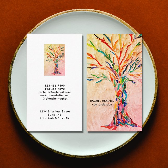 Add Your Profession Rainbow Tree Business Card (Creator Uploaded)