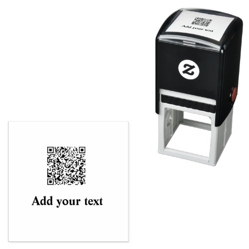 add your Q R code image text image business editab Self_inking Stamp