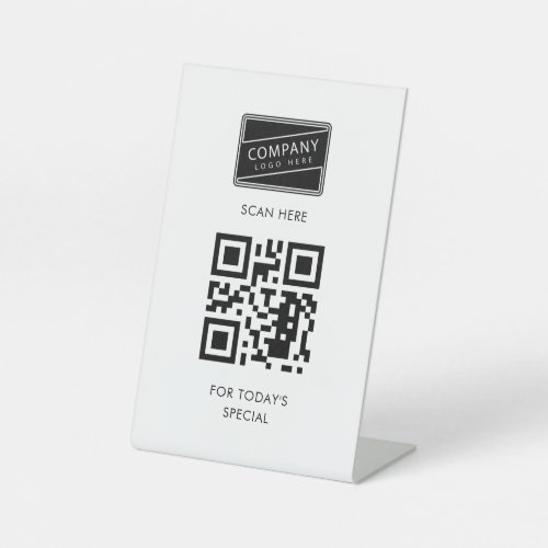 Add Your QR Code and Business Logo Pedestal Sign