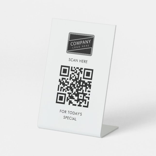 Add Your QR Code and Business Logo Pedestal Sign (Front)