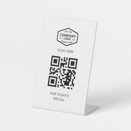 Add Your QR Code and Business Logo Pedestal Sign