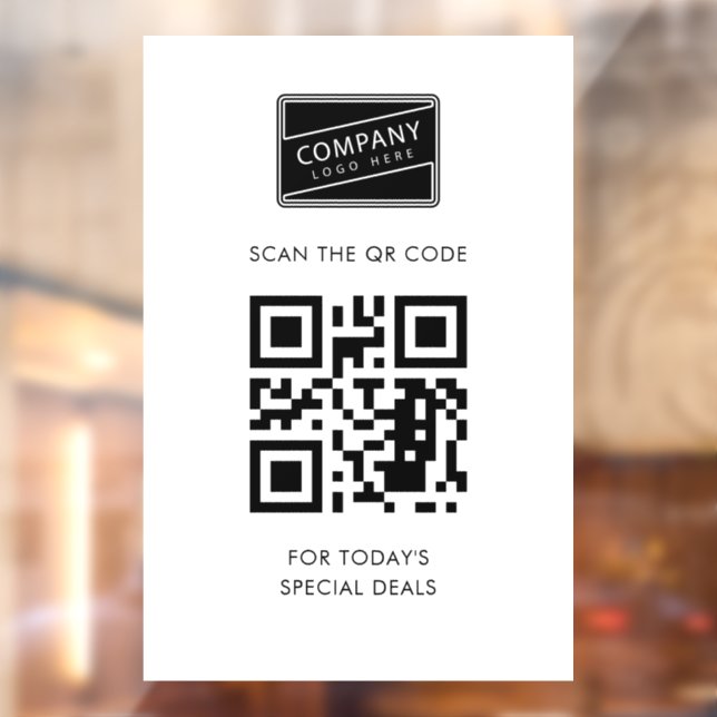 Add Your QR Code and Business Logo Window Cling (Sheet 2)