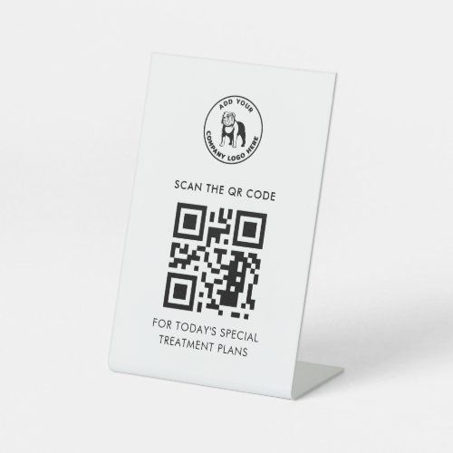 Add Your QR Code and Vet Tech Business Logo Pedestal Sign