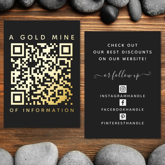 Add Your QR Code Black Gold Discount Card (Creator Uploaded)