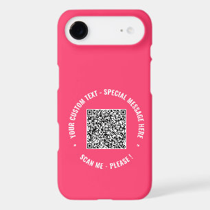 Add Your QR Code Custom Text and Color iPhone Case