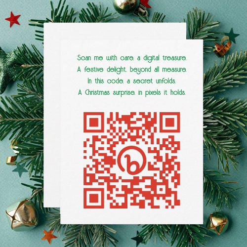 Add Your QR Code Message or Gift to a Christmas  Holiday Card