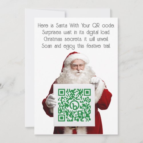 Add Your QR Code Message or Gift to Santas  Holiday Card