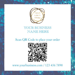 Add Your QR Code Promotional Business Teal Aqua   Window Cling