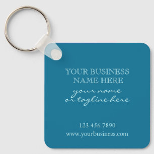 Add Your QR Code Promotional Business Turquoise    Keychain