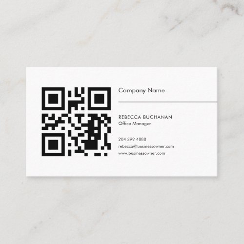 Add Your QR Code Simple Company Logo Business Card