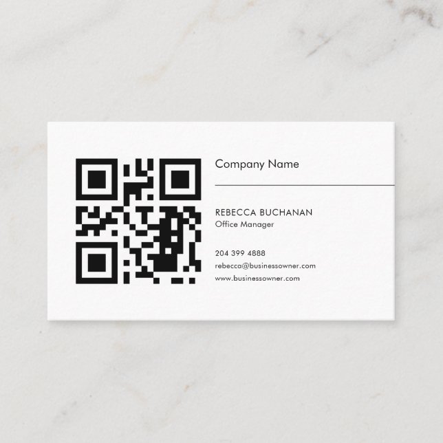 Add Your QR Code Simple Company Logo Business Card (Front)