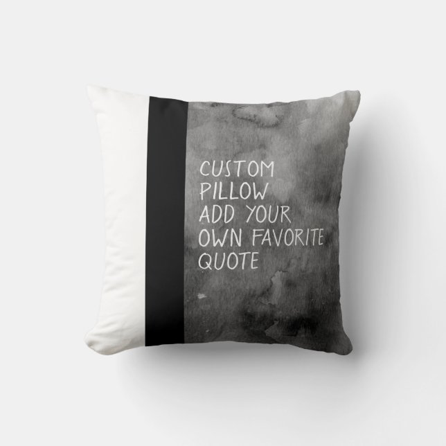 add your quote modern gray and white  throw pillow (Front)
