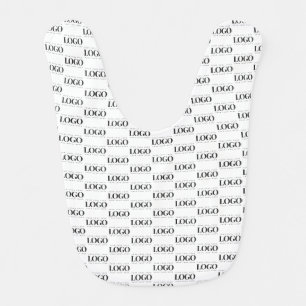 Add Your Rectangle Business Logo Pattern Repeating Baby Bib