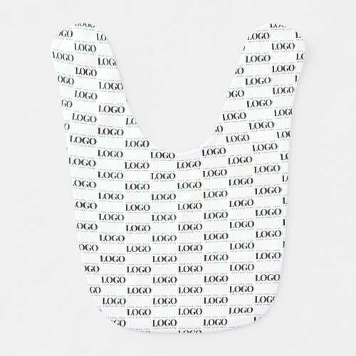 Add Your Rectangle Business Logo Pattern Repeating Baby Bib