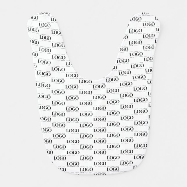 Add Your Rectangle Business Logo Pattern Repeating Baby Bib (Front)