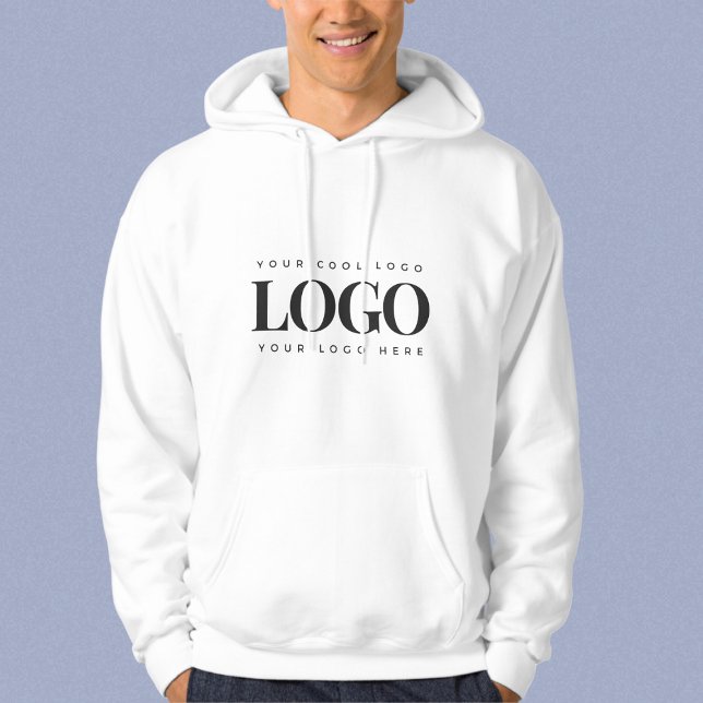 Add Your Rectangle Business Logo Simple Minimalist Hoodie (Creator Uploaded)