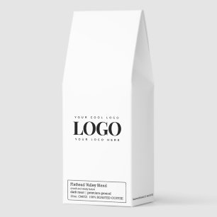 Add Your Rectangle Business Logo Simple Minimalist Roasted Coffee