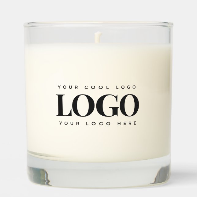 Add Your Rectangle Business Logo Simple Minimalist Scented Candle (Front)