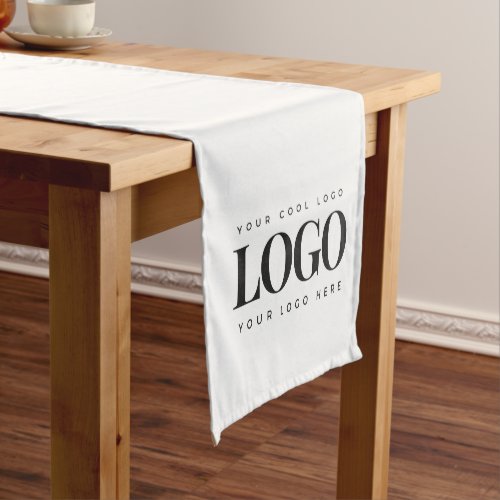 Add Your Rectangle Business Logo Simple Minimalist Short Table Runner