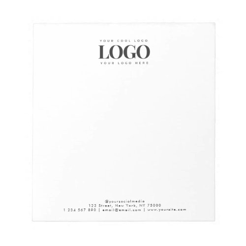 Add Your Rectangle Business Logo  Text Minimalist Notepad