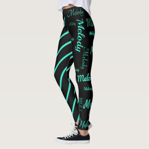 Add YOUR Repeating Name Bold Running Leggings