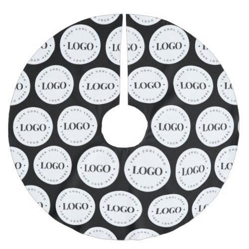 Add Your Round Circle Business Custom Logo Pattern Brushed Polyester Tree Skirt