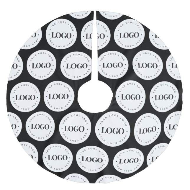 Add Your Round Circle Business Custom Logo Pattern Brushed Polyester Tree Skirt (Front)