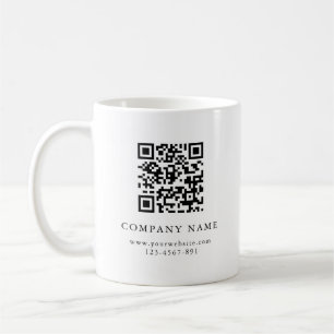 Add Your RQ Code Simple Clean Company Mug