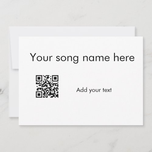 Add your song name here q r code add text name her holiday card