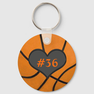 Add Your Team Players Number Basketball Key Chain