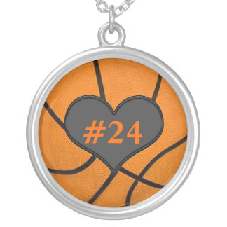 Add Your Team Players Number Basketball Necklace