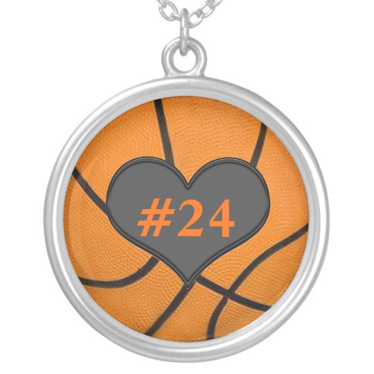 Add Your Team Players Number Basketball Necklace