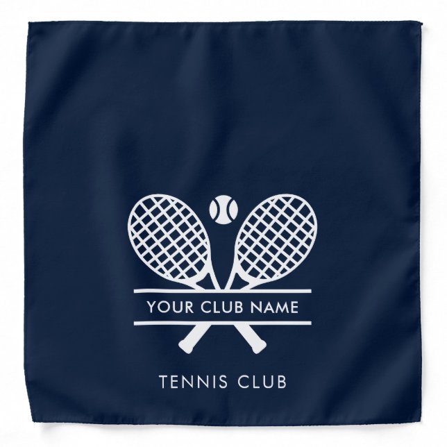 Add Your Tennis Club Name Team Navy Blue Custom Bandana (Front)