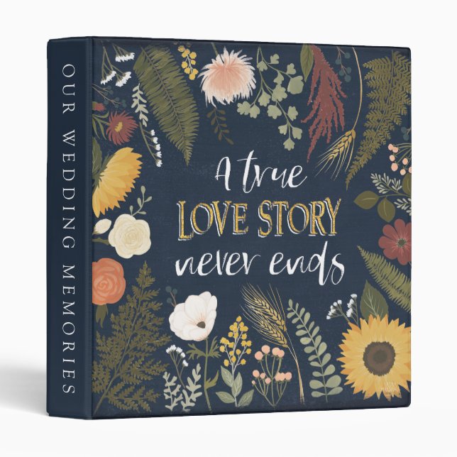Add Your Text | A True Love Story Never Ends Binder (Front/Spine)